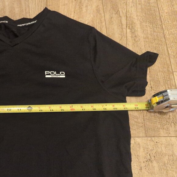 Polo Sport PSXV Mens Large Black Performance V-Neck T-Shirt Cyclocross Gym Run - Picture 5 of 6